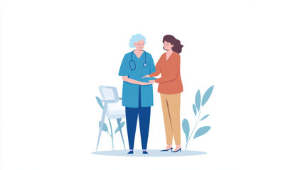 Fototapeta premium nurse comforts patient, showcasing empathy in healthcare, with gentle interaction