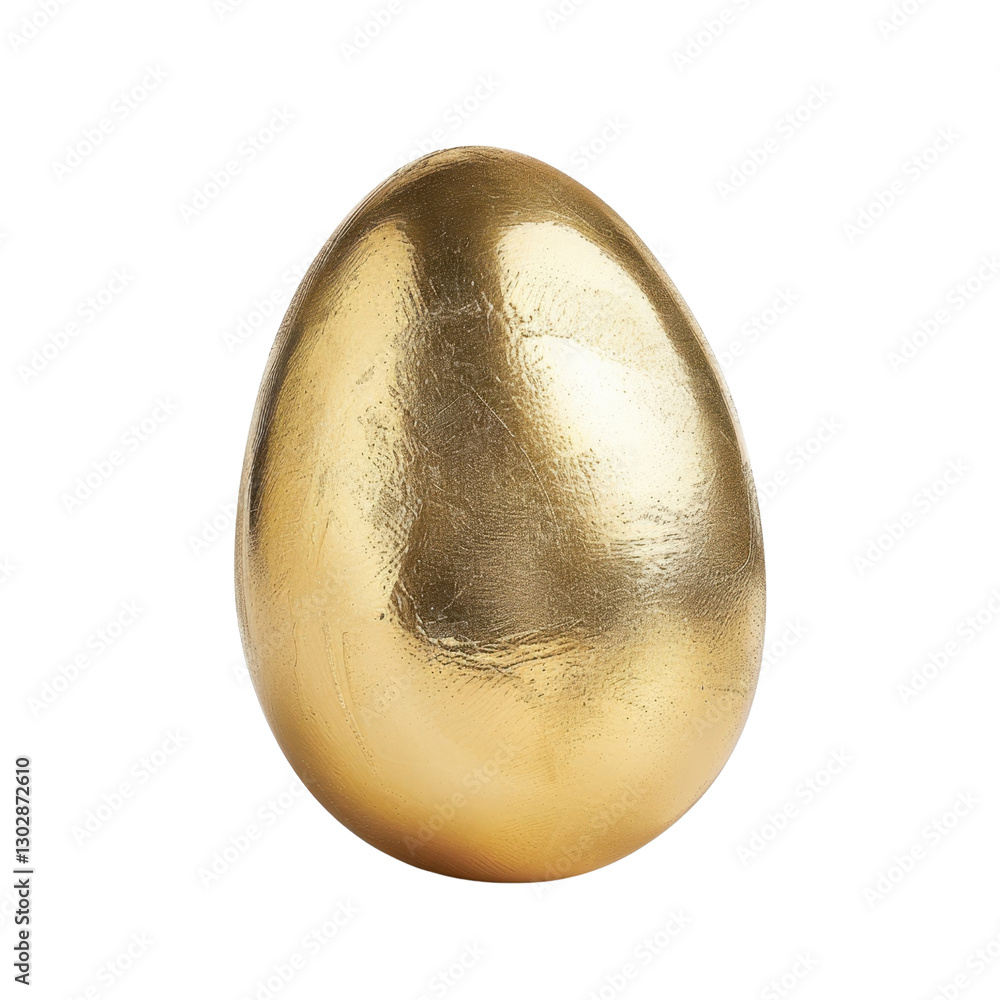 Poster shiny golden egg with smooth surface, symbolizing wealth and prosperity. this decorative item can be