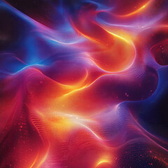 Fototapeta premium Dynamic abstract light waves digital art colorful visuals creative environment close-up view energy and motion concept