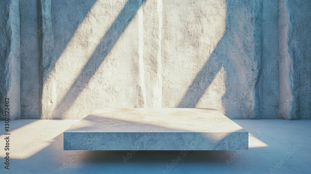 Poster modern abstract background featuring concrete slab podium for display and presentation design