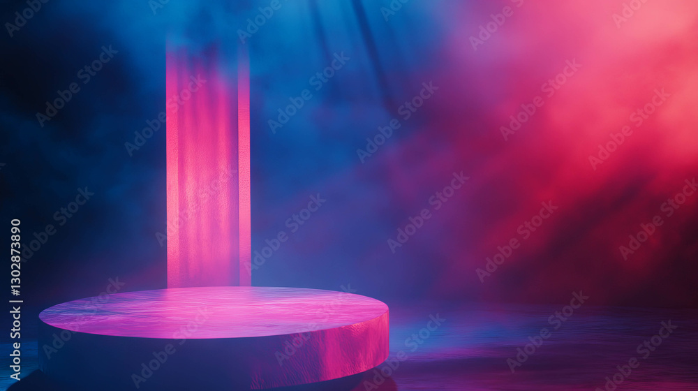 Poster Vibrant abstract background with floating geometric shapes for modern design