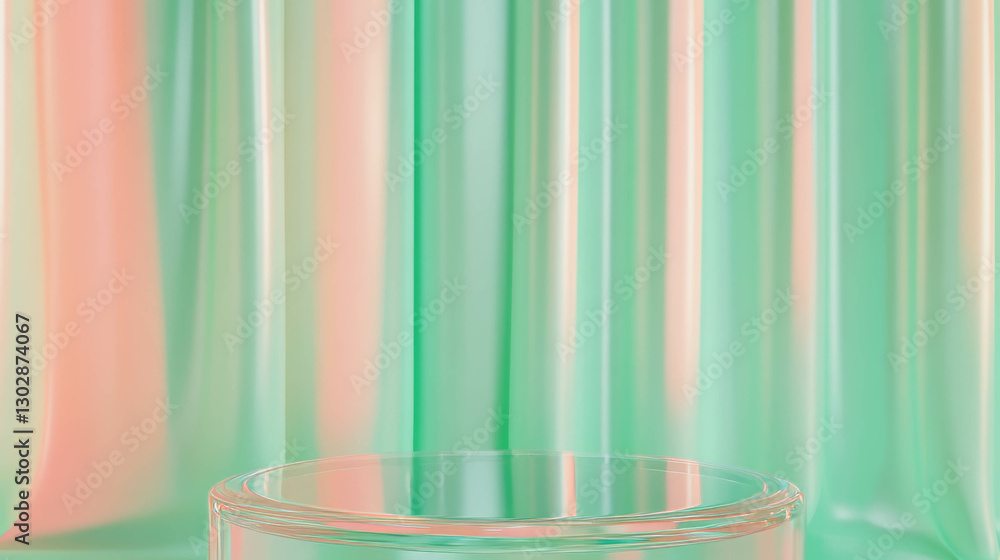 Aufkleber abstract background with glass podium and soft colors for product display