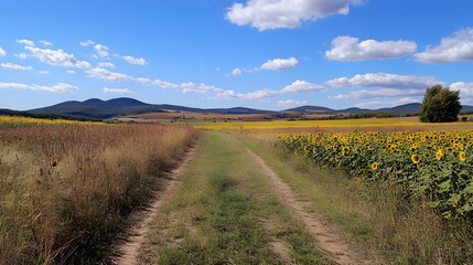 Obraz premium road in the field