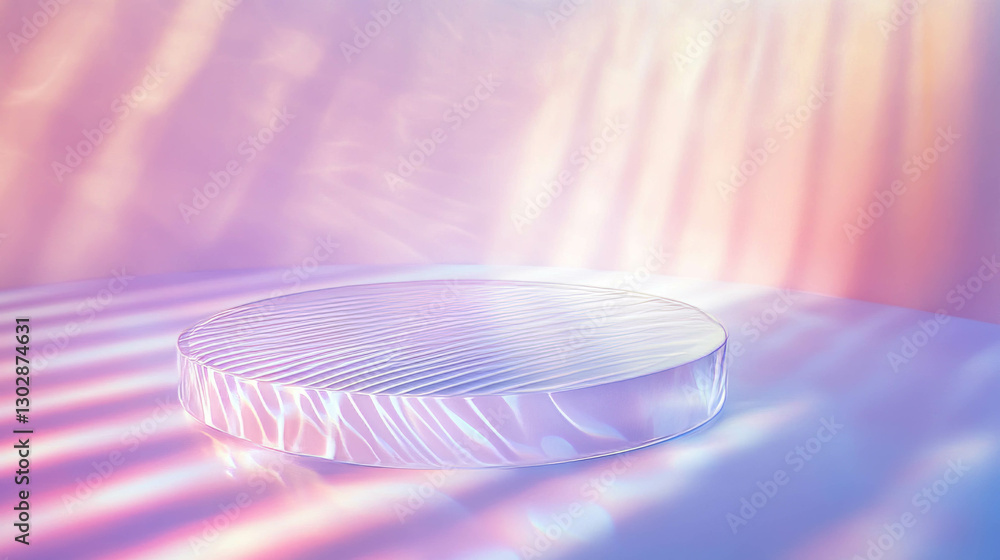 Poster elegant abstract background with glass podium and soft light