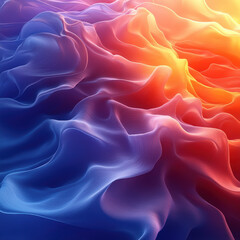 Fototapeta premium Dynamic flow of colorful waves abstract art digital creation vibrant environment close-up view fluid motion concept