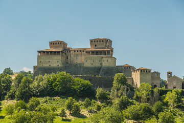Landmarks of Italy: Torrechiara  Castle near Parma, historic medieval architecture