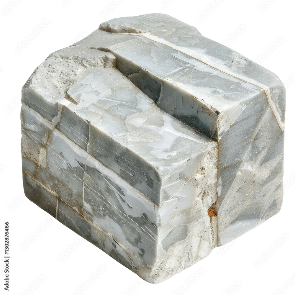Poster natural stone block with unique patterns and textures, showcasing shades of gray and white. ideal fo