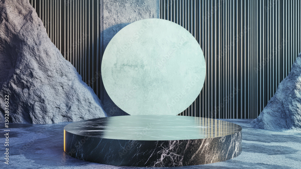 Leinwandbilder modern abstract background with podium and circular element for design