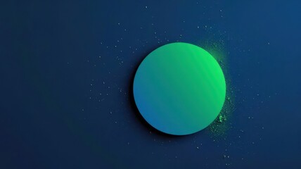 Green circle is on a blue background
