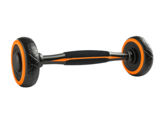 Black and orange mini exercise bike.