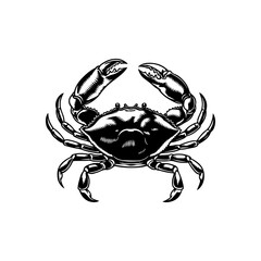 Vintage  engraving illustration of crab. Seafood emblem with crab. Vector crab illustration