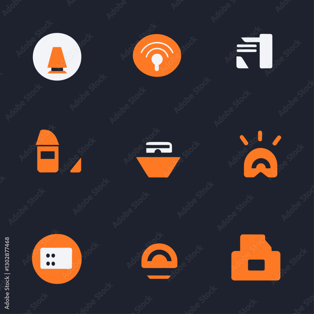 Poster ui vector icon set: modern flat design for app and web development
