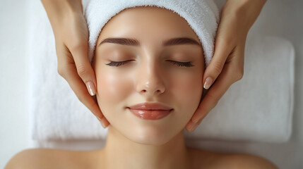 Relaxation and rejuvenation during a facial treatment at a serene spa setting