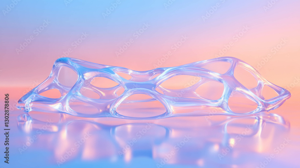Poster futuristic abstract podium design with interwoven structure for art display