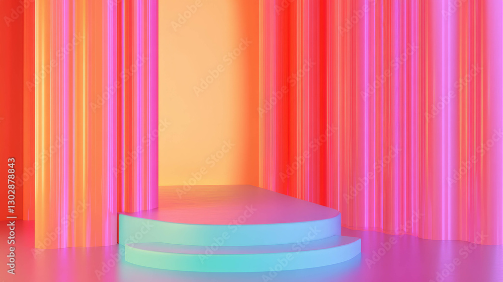 Poster vibrant abstract background with colorful podium for creative design projects