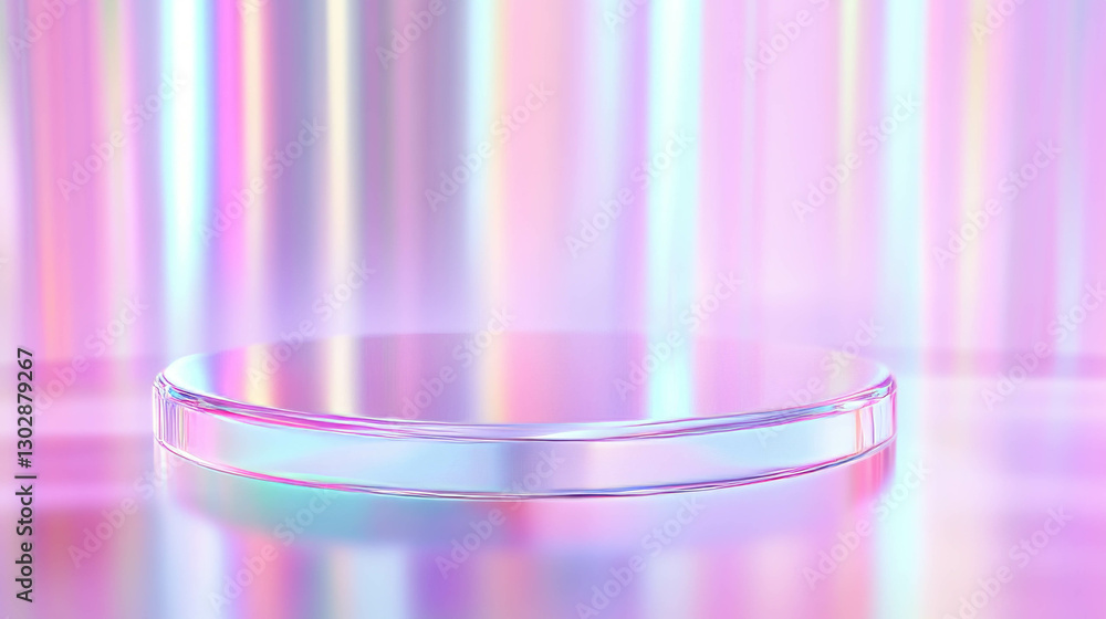 Poster colorful abstract background with reflective podium for modern display design