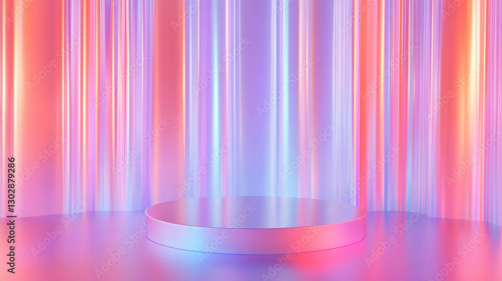 Aufkleber Vibrant abstract background with podium for creative design and display concepts