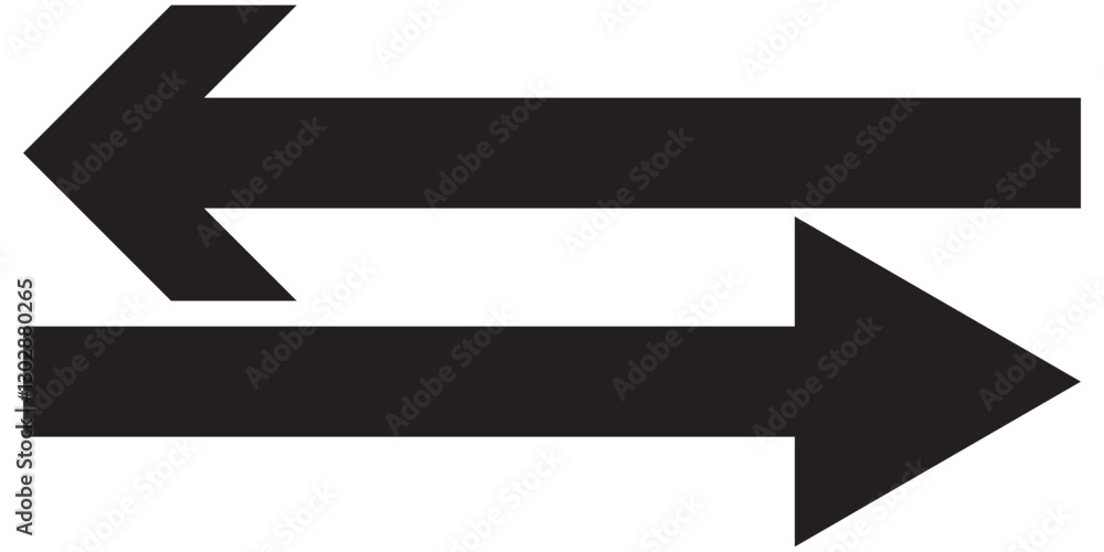 Poster set of long arrow vector, icon. black horizontal double side arrow. straight long arrow vector icon 