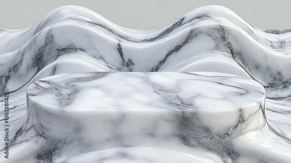Poster Elegant abstract background with marble podium for product display or branding design