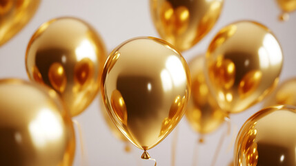 Luxurious Gold Balloons Floating Celebration Party Festive Background