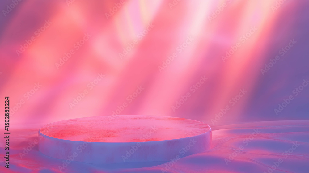 Poster Elegant abstract background with a podium and soft gradient lighting for display design