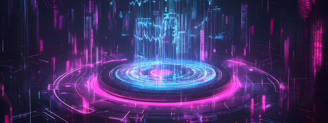 Obraz premium Futuristic Financial AI Trading Algorithm