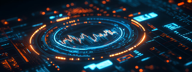 Futuristic Holographic Trading Interface