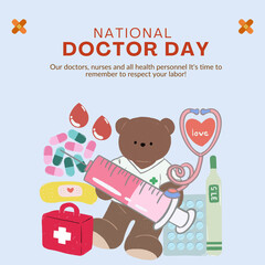 International Doctors Day. Thank you medical staff and nurses for fighting infection and disease.