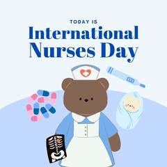Nurse Day background template. Holiday concept. use to background, banner, placard, card, and poster design template