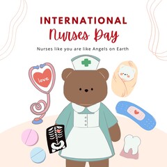 Nurse Day background template. Holiday concept. use to background, banner, placard, card, and poster design template
