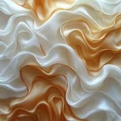 Flowing elegance of cream and gold fabric studio environment textile photography abstract composition