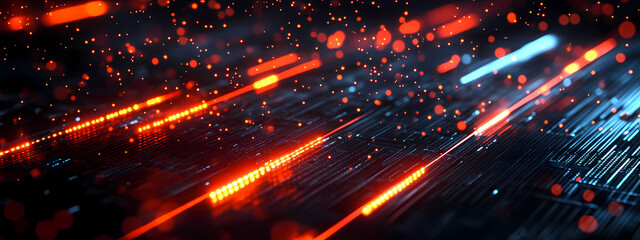 Fototapeta premium Neon Cyberpunk Speedlines with Carbon Texture