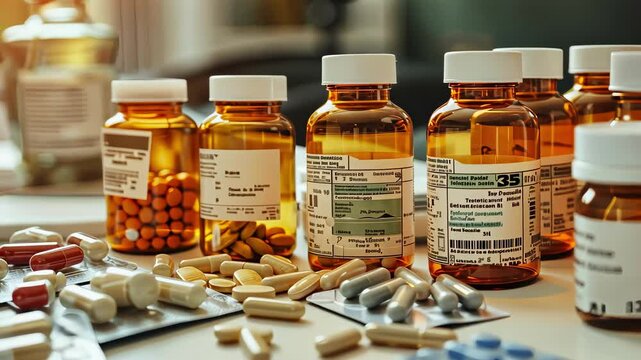 pills, money with a bottle of prescription medicine, money