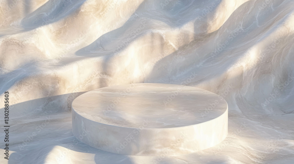 Aufkleber Abstract background with minimalist podium on textured surface for product display design