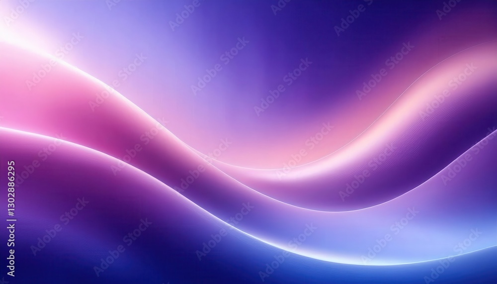 Poster smooth abstract wave with gradient light effect in pink and blue tones, futuristic background for digital design and branding


