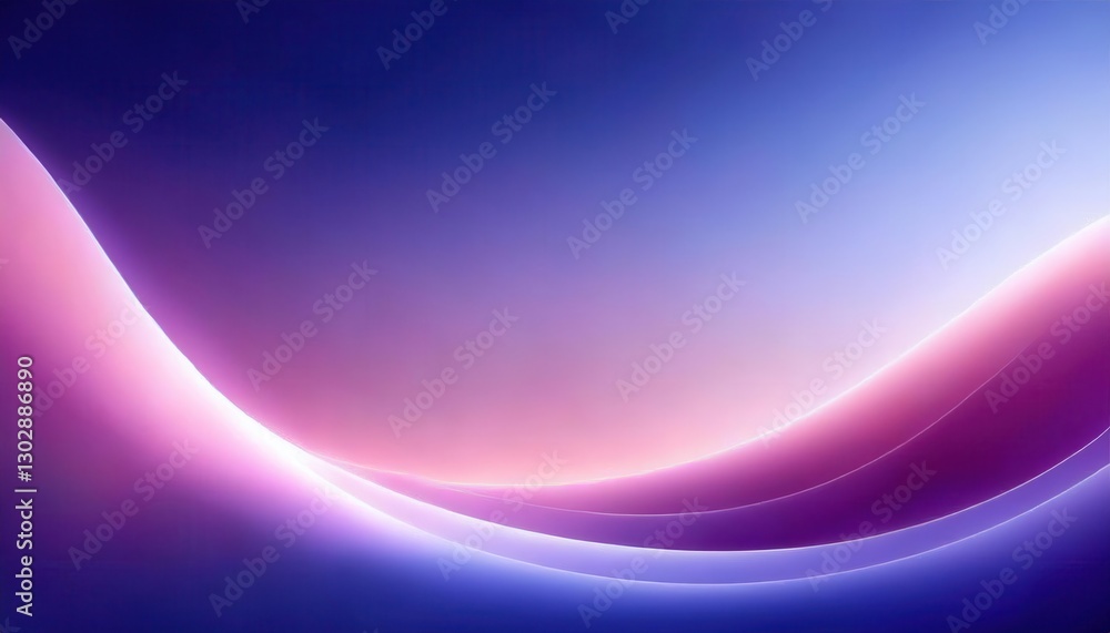 Poster smooth abstract wave with gradient light effect in pink and blue tones, futuristic background for digital design and branding

