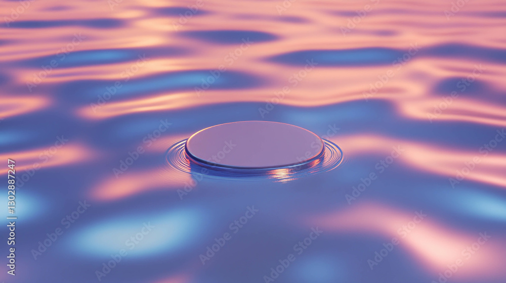 Aufkleber abstract background with podium surrounded by fluid waves for modern design concepts