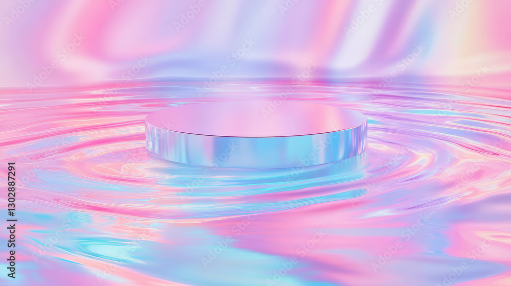 Poster abstract pastel background with podium for modern design display