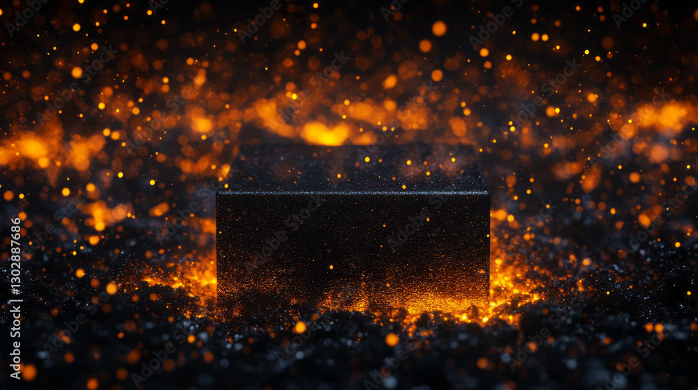 Poster futuristic abstract background with glowing podium for modern design