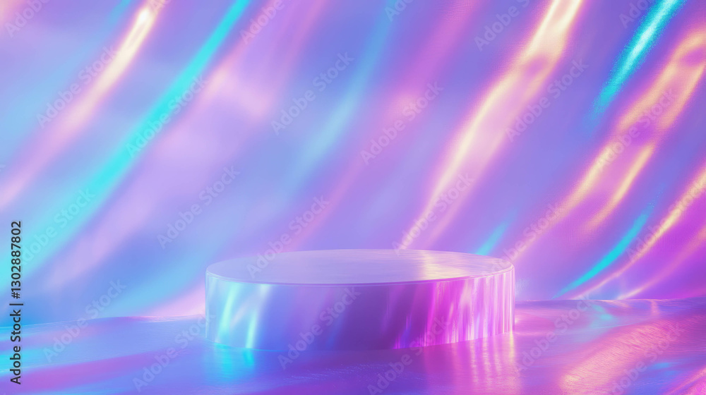 Poster colorful abstract background with podium for product display