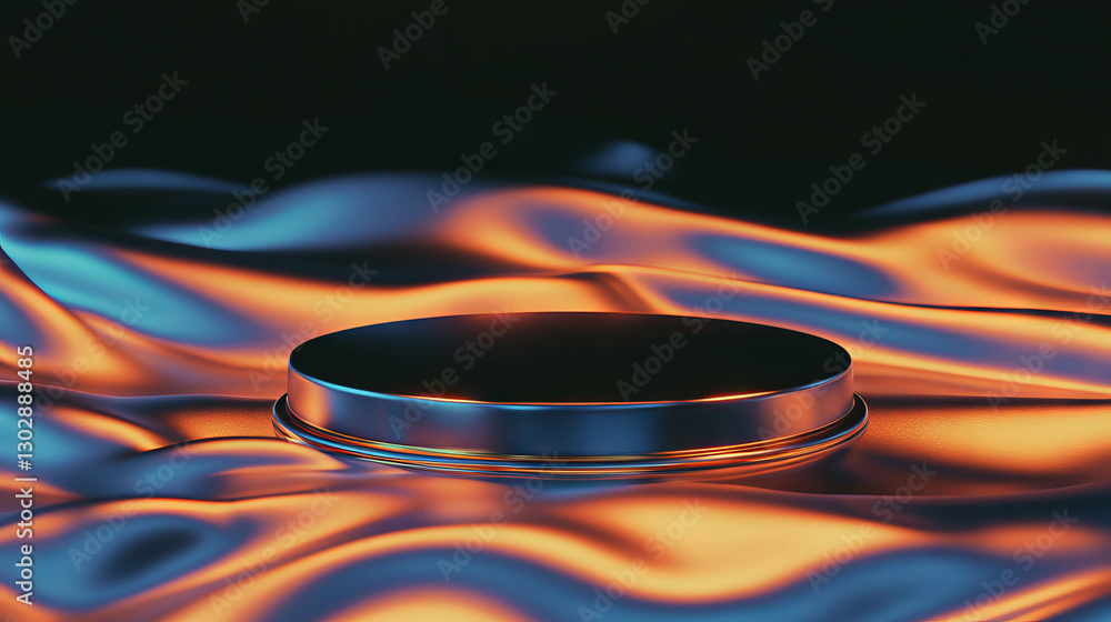 Aufkleber abstract background with rotating black platform and flowing colors