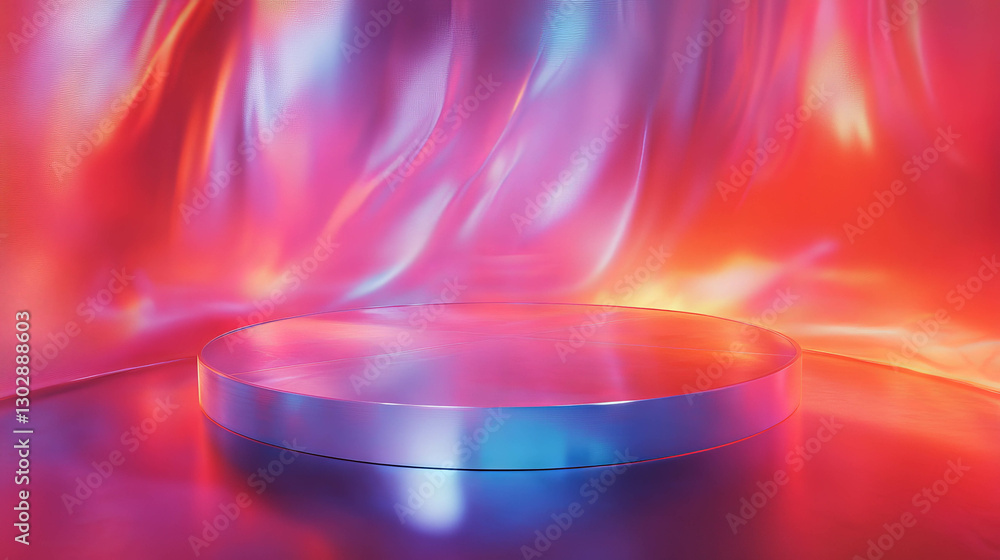 Poster Vibrant abstract background with rotating platform for creative design projects