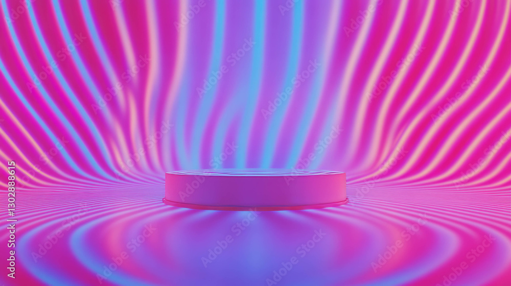 Poster vibrant abstract background with rotating platform for creative design