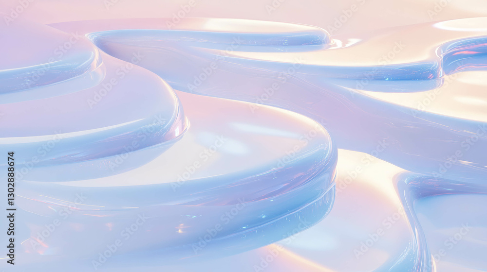 Poster abstract fluid geometry background with soft pastel colors for modern design and art projects