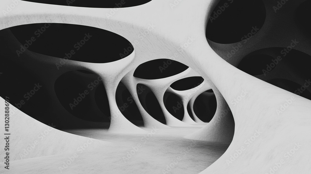 Aufkleber futuristic abstract architecture with interconnected shapes for modern design
