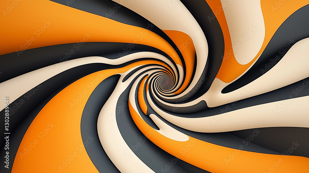 Fototapete A hypnotic swirl of colors and shapes, creating an illusion of depth and movement