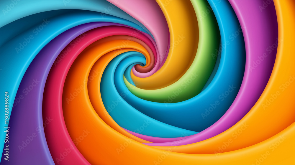 Fototapete A hypnotic swirl of colors and shapes, creating an illusion of depth and movement