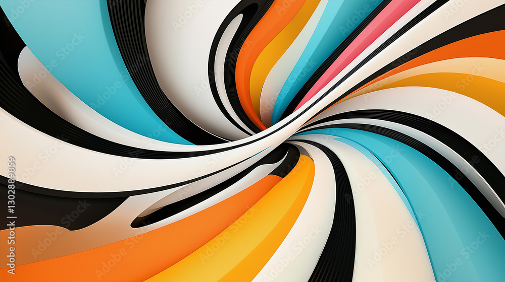 Fototapete A hypnotic swirl of colors and shapes, creating an illusion of depth and movement