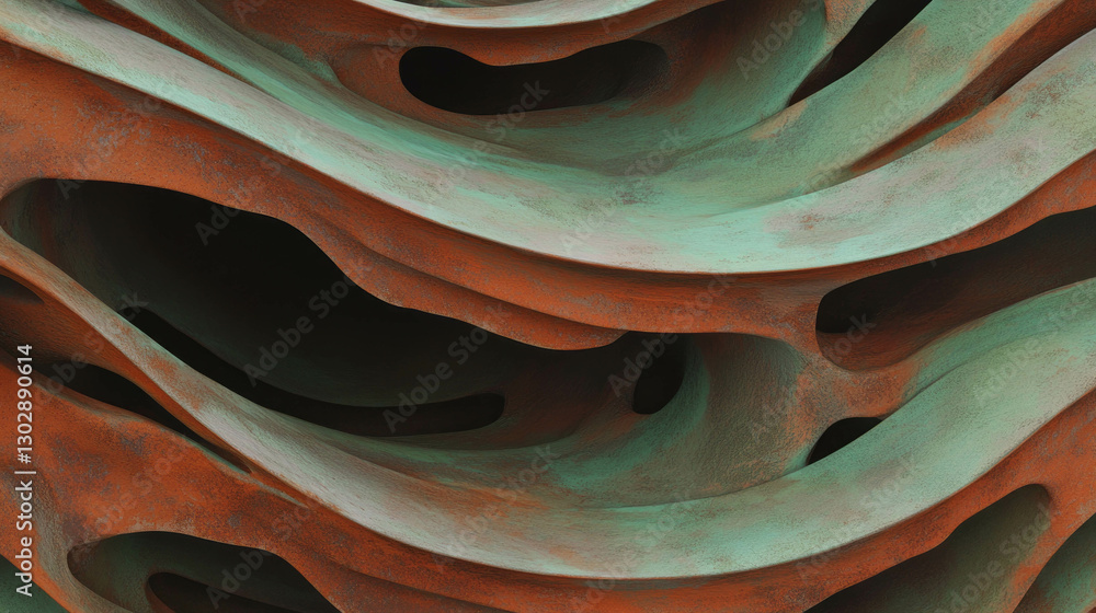 Poster abstract organic arches with textured layers for modern design