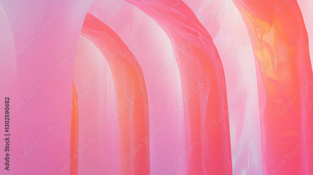 Poster abstract arches with textured background in soft pastel hues for modern design